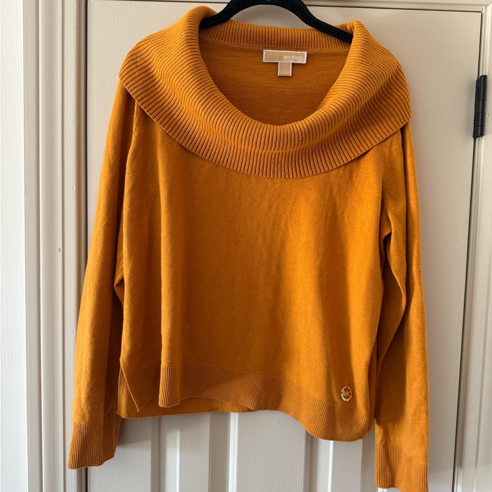 Michael Kors Women's Mustard Cowl Neck Sweater